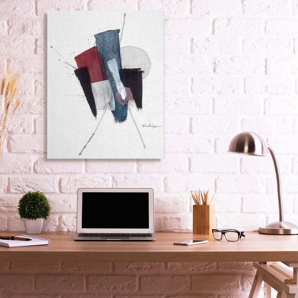 Stupell Industries Abstract Color Brush Strokes over Pointillism Design Canvas Wall Art Design by Kim Rupe, 36" x 48"