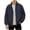 (NEW19)Dark Blue, variant on Men's Zip Front Bomber Jacket Classic Long Sleeve Stand Collar Coat Casual Loose Fit Lightweight Outerwear for Everyday