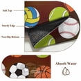 thumbnail image 6 of Round Rugs 6Ft, Brown Balls Round Area Rug Washable Indoor Throw Carpet, Baseball Tennis Basketball Football Soft Non Slip Circle Rug for Office Cabinet Home Decor Aesthetic, 6 of 8