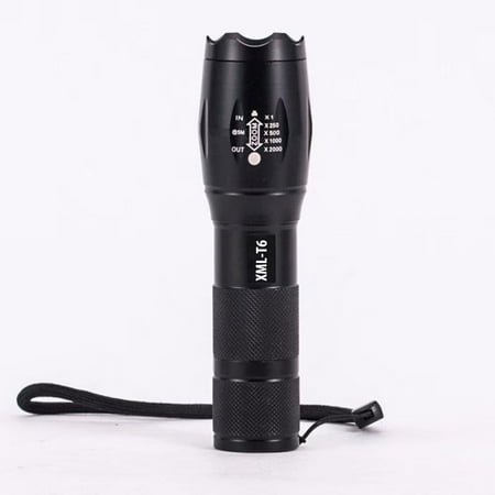 Professional CREE XML-T6 LED Flashlight 5 Modes Zoomable Aluminum Torch Light for 18650 Rechargeable Battery or