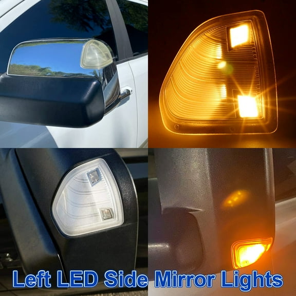 Kojem Clear Driver LH Side Tow Mirror Turn Signal Light for Dodge Ram 2010-2018 1500 2500 3500 Replaces 68302829AA