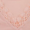 thumbnail image 7 of Womens Summer Ribbed Tops Crochet Lace Trim V Neck Cap Sleeves Tunic Tee Tops Fitted Floral Print/Solid T Shirts Blouses, 7 of 7