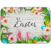 Pâques lapin oreilles vaisselle tapis de séchage cuisine décor à la maison chasse aux œufs fleurs absorbant plats sec Pad 16 x 18 pouces facile à nettoyer égouttoir tapis pour biberon comptoirs
