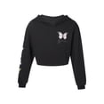 thumbnail image 5 of YEAHDOR Big Girls Juniors Activewear Sweatshirt with Jogger Pants Outfit Set Sports Hip Hop Dance Outfit Black 8, 5 of 7