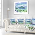 thumbnail image 3 of Designart Bora Bora Vector Illustration - Cityscape Painting Throw Pillow - 16x16, 3 of 5