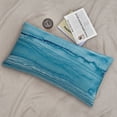 thumbnail image 6 of King Pillow Cases Standard Size - Teal Turquoise Fluid Stripes Soft Envelope Closure Microfiber Block Print Pillow Cover, Wrinkle Stain Resistant Travel Pillow Covers Standard Size 20x36in, 6 of 7