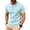 Blue, variant on Mens Short Sleeve Shirts Button V-Neck Pullover T-shirt Solid Color Casual Business Work Shirts Fashion Clothes Blue S