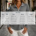 thumbnail image 3 of yeiolnoer Tops for Women Loose Fit Long Sleeve Casual Shirts Quarter Zip Lapel T Shirt for Athletic Workout(Gray,Medium), 3 of 6