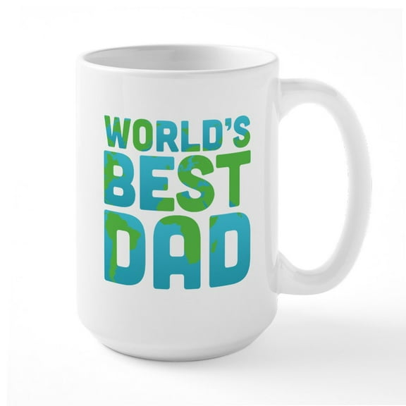 CafePress - World's Best Dad Large Mug - 15 oz Ceramic Large White Novelty Mug