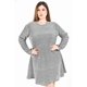 thumbnail image 5 of Vestido glitter con lentejuela Roman Fashion /Tallas Extras, 4222 (Plateado) plateado 36, 5 of 6