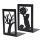 thumbnail image 1 of Sujetalibros de Metal para escritorio, estantería de almacenamiento para libros, documentos, divisor, suministros para manualidades (árbol de gato, planeta gato), 2 uds., 1 of 5