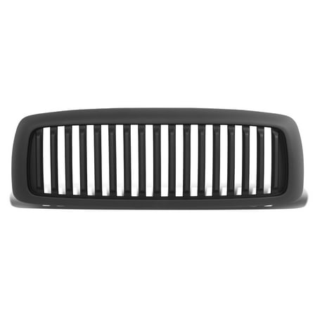DNA Motoring GRF-OH-006-MBK-2 For 2002 to 2005 Dodge Ram 1500 2500 3500 Matte Black Badgeless Vertical Fence Style Front Hood Bumper Grille Grill 03 04