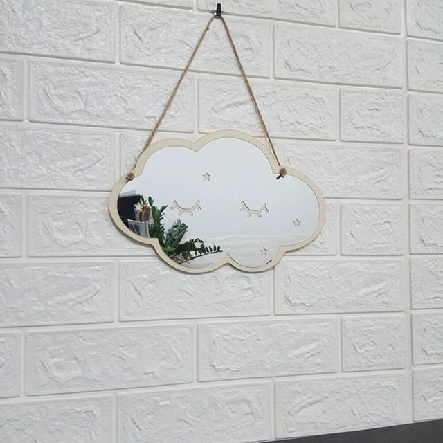 Mobutofu Acrylic Wall Mirror with Wooden Frame for Safe Reflection Multi Color High Precision Cutting Smooth Edge 7 Inch