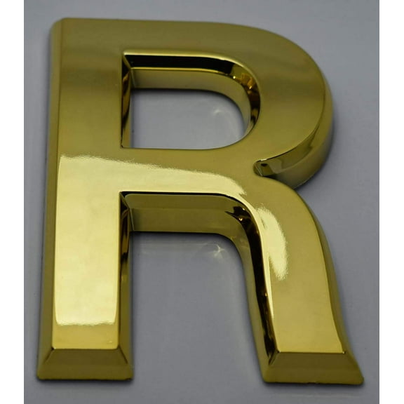 1 PCS - Apartment Number Sign/Mailbox Number Sign, Door Number Sign. Letter R Gold (Gold, 3D, Size 2.75 x 1.75, Comes with Double Sided Tape)- The Maple line