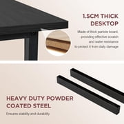 NiamVelo 39 In Computer Desk, Study Writing Table for Small Space, Save Space Office Desk with Metal Legs, Modern Steel Frame Wood PC Workstation for Home Office, Black