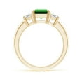 thumbnail image 2 of ANGARA Lab Grown 2.25 Ct Emerald and Lab Diamond Three Stone Ring for Women in 14K Yellow Gold (Size-9x7mm) | May Birthstone, Birthday, Anniversary, Jewelry Gift for Women | Lab-Grown Emerald Ring, 2 of 8