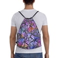 thumbnail image 2 of Kdxio Watercolor Butterflies Print Drawstring Backpack Bag,Waterproof Draw String Back Sack, Gym Drawstring Bags Swim Bag For Unisex, 2 of 9