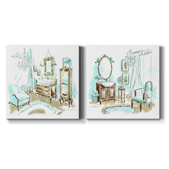 Happy Pear - Premium Gallery Wrapped Canvas - Ready to Hang Set of 2 - 40 x 40 Each