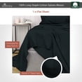 thumbnail image 2 of Pizuna Pure 100% Cotton Flat Sheets Only Full Black (1 PC), Luxurious 400 Thread Count Long Staple Cotton Sateen with 4" Hem (Combed Full Flat Sheet Only Cotton), 2 of 5