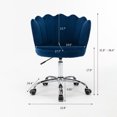 thumbnail image 5 of Desk Chairs With Wheels, Shell Design Swivel Barber Vanity Executive Office Chair With No Arms For Living Room Bedroom, Blue, 5 of 7