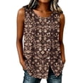 thumbnail image 2 of ClodeEU Women's Floral Print Sleeveless Tank Top, Round Neck Casual Flowy Blouse i-Multicolor,Women's Plus S, 2 of 6