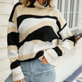 thumbnail image 2 of Vedolay Sweaters for Women Long Sleeve Knitted Sweaters Casual Simple Turtleneck Pullover Black,L, 2 of 5