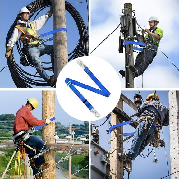 Tree Climbing Belt Restraint Lanyards & Hunting Safety Harness, Adjustable Safety Lanyard, Blue