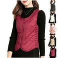 thumbnail image 3 of SuTry Womens Winter Vest Solid Color Lightweight Vest Button Sleeveless Jackets Warm Soft Slim Casual Coat(Red,3XL), 3 of 4