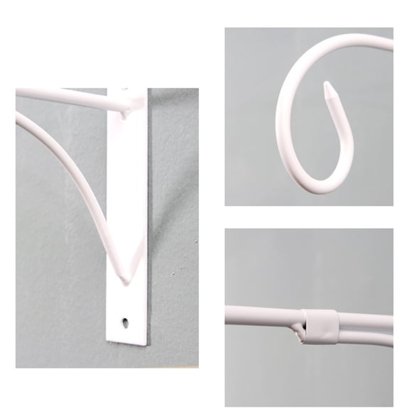 Rhewides Heavy Duty Wall Hooks for Flower Baskets, Bird Feeders, Wind Chimes, Balcony Garden Hangers, White Metal