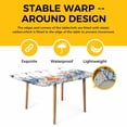 thumbnail image 4 of Blue Coastal Table Cloths for 3 Foot Rectangle Tables, Summer Beach Starfish Weeping Eucalyptus Patio Waterproof Elastic Fitted Tablecloths, Washable Rectangular Table Cover for Camping, 4 of 8