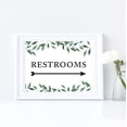 thumbnail image 3 of Koyal Wholesale Wedding Party Directional Signs, Natural Greenery, Double-Sided, Restrooms with Big Arrow, 1-Pack, 3 of 4