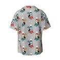 thumbnail image 6 of Lafuoo Skiing penguin Pattern Men's Cuban Collar Short Sleeve Shirt, Button-Down Resort Beach Pocket Shirt-XX-Large, 6 of 7