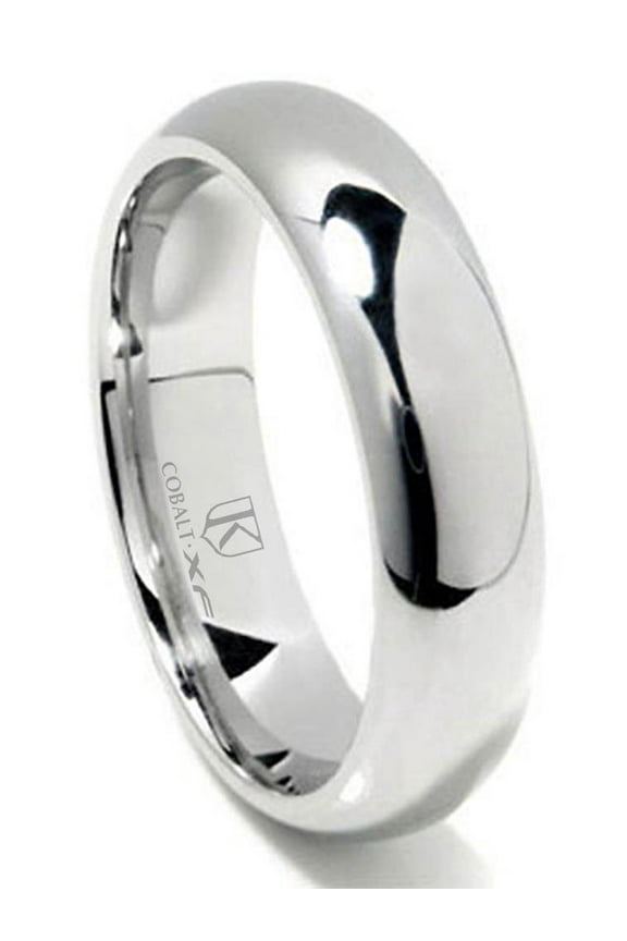 Cobalt Xf Chrome 6MM High Polish Plain Dome Wedding Band Ring Sz 9.0