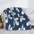thumbnail image 6 of YFYANG Lightweight Warm Flannel Blanket, Blue Flower Texture Throw Blanket for Bed, Sofa, Travel, Camping, 60"x50", 6 of 7