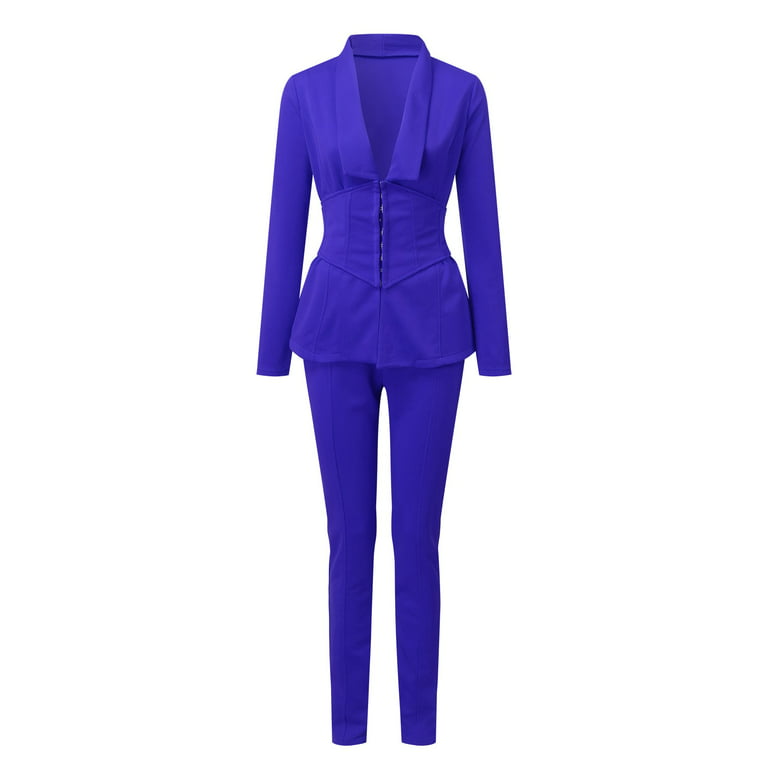 Royal Blue Pantsuit Formal Womens, Classic Fit Pantsuit for Tall