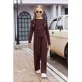 thumbnail image 3 of Arshiner Girls 2 Piece Set Fall Outfits Lounge Sets Ruched Long Sleeve Top Wide Leg Pants Sweatsuit Clothing Set, 3 of 6