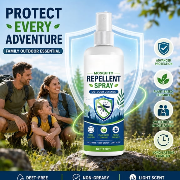 Mosquito Repellent Spray, DEET-Free Plant-Based Mist for Camping Hiking, 4 fl oz