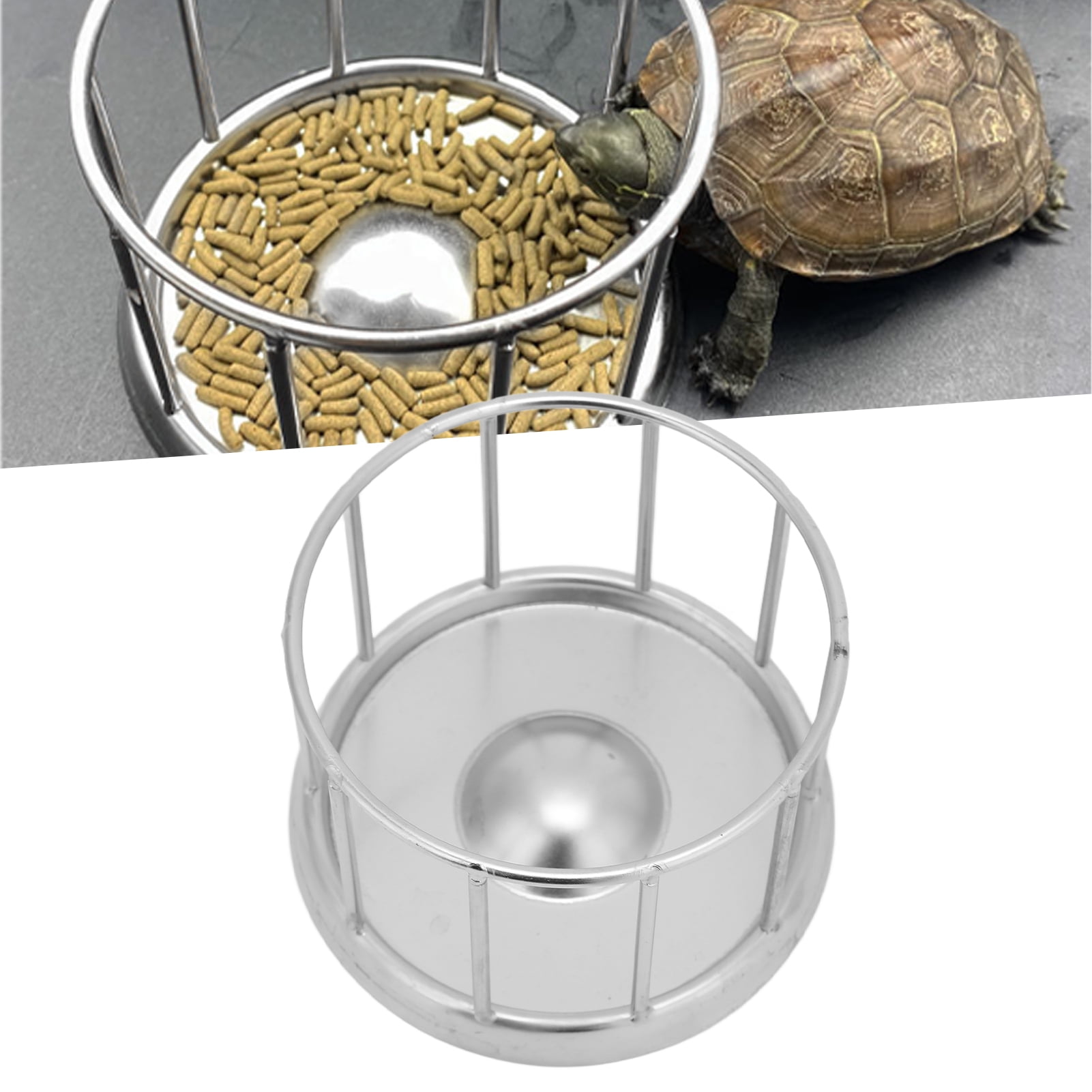 Feeder Tortoise Food Bowl, Reptile Stainless Steel Food Dish