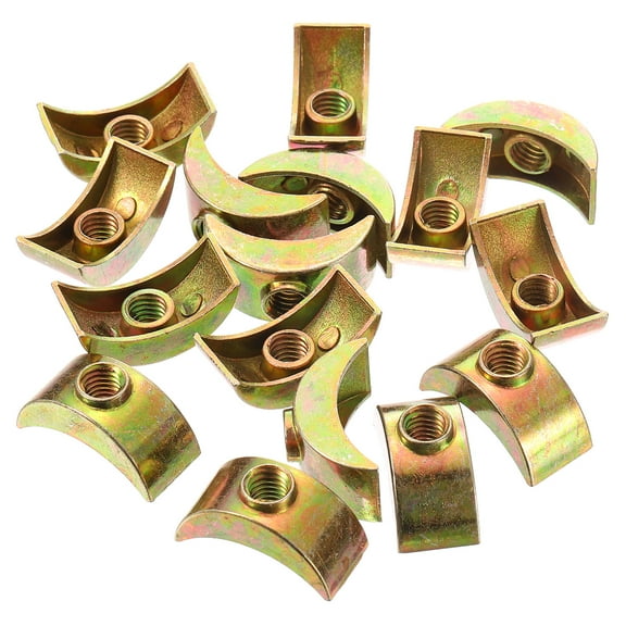 16pcs M6 Half Moon Nuts Washers, Zinc Alloy External Thread Lock Washer, Bronze