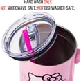 thumbnail image 4 of Sanrio Hello Kitty Waving Stainless Steel Tumbler with Handle and Straw, Fits in Standard Cup Holder, 40 Ounces, 4 of 8