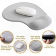 thumbnail image 3 of Ergonomic Mouse Pad with Gel Wrist Rest - Comfortable Gaming Mouse Mat Rubber Base for Laptop and Desktop Computers (Grey), 3 of 5