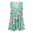 thumbnail image 5 of Summer Women Tank Tops Plus Size V-Neck Sleeveless Floral Printed Classic Pullover Blouse Shirt Casual Loose Dressy Going Out Tops For Women, 5 of 5