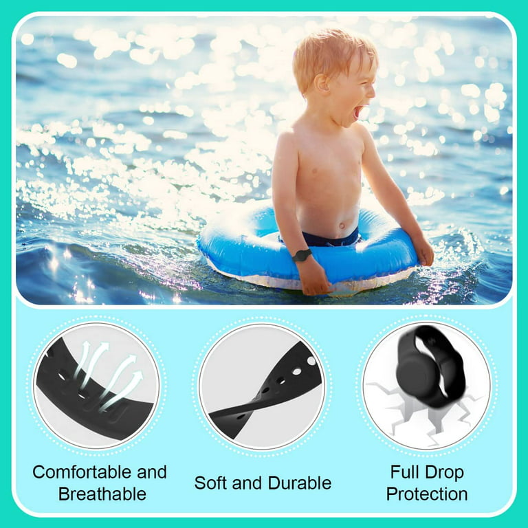 2pcs Airtag Bracelet For Kids Waterproof,silicone Wristband Full