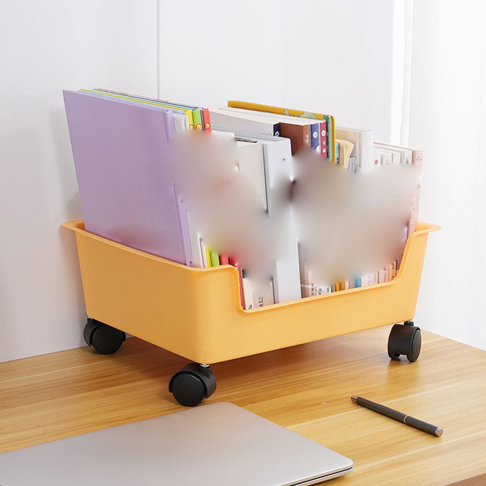 XKHHLH Removable Book Storage Box Under Desk with Pulley Student Classroom Dormitory Schoolbag Organizing Box Toy Storage Box
