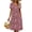 Red Flowers, variant on TARAINYA Women V Neck Short Sleeve Casual Dress with Buttons and Pockets Summer Beach Sundress