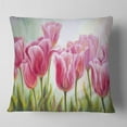 thumbnail image 2 of Designart Tulips in a Row - Floral Throw Pillow - 16x16, 2 of 5