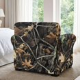 thumbnail image 6 of FKELYI Vintage Hunting Leaf Print Stretchable Armchair Slipcover 2 Pcs Couch Covers Anti-Dust Furniture Protector Washable Spandex Sofa Cover with Individual Cushion Cover, 6 of 7