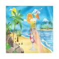 thumbnail image 1 of Alcohol Decorative Satin Napkins Set of 4, Glass of Cocktail in Hand with Tropical Landscape of Palm Trees Beach and Ocean, Square Fabric Party & Dinner Napkin, 18", Multicolor, by Ambesonne, 1 of 2