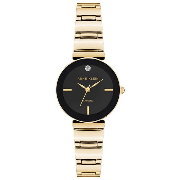 Anne Klein Black Dial Stainless Steel Ladies Watch AK-2434BMGB