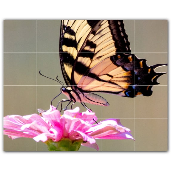 Picture-Tiles.com: Butterfly Ceramic Tile Wall Mural WAL500282-54M. 30"W x 24"H using (20) 6" x 6" Ceramic Tiles-Satin Finish